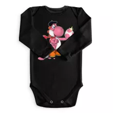 Pink Yoshi Long sleeve Baby Bodysuit – Yoshi parody