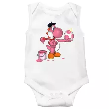 Roze Yoshi Mouwloos Babyromper – Yoshi parodie