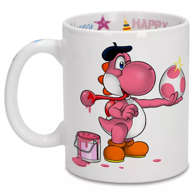 Tazze di compleanno Paoridia Yoshi Yoshi rosa