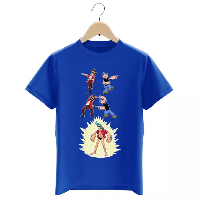 T-shirts Enfants Garçons Parodie One Piece FUSION YAHAAAAA !!! (Super Splendide :) - Franky, Ace Ventura, Popeye