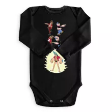 Body bébé manches longues Franky « FUSION YAHAAAAA !!! (Super Splendide » – Parodie One Piece