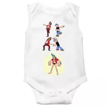 Franky Sleeveless Baby Bodysuit “Franky, Ace Ventura and Popeye” – One Piece parody