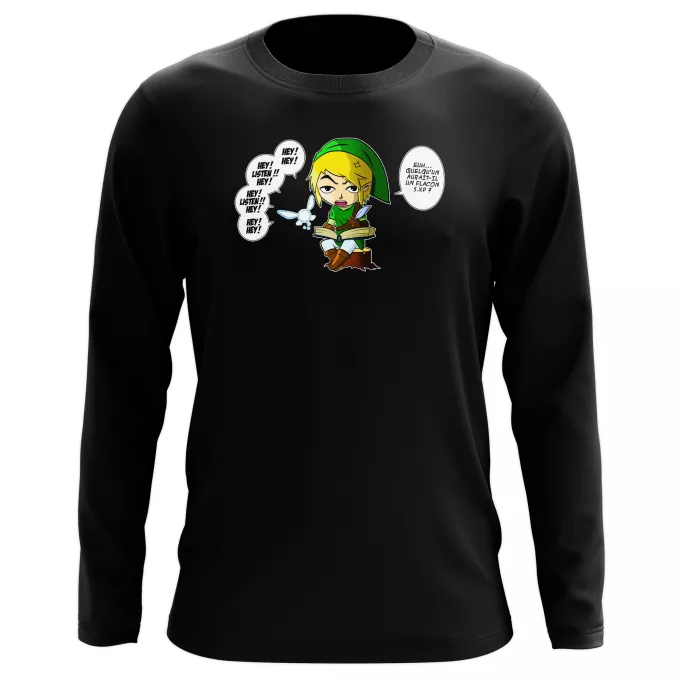 T-Shirts manches longues Parodie Zelda Une fée pratique mais agaçante... - Link, la Fée Navi