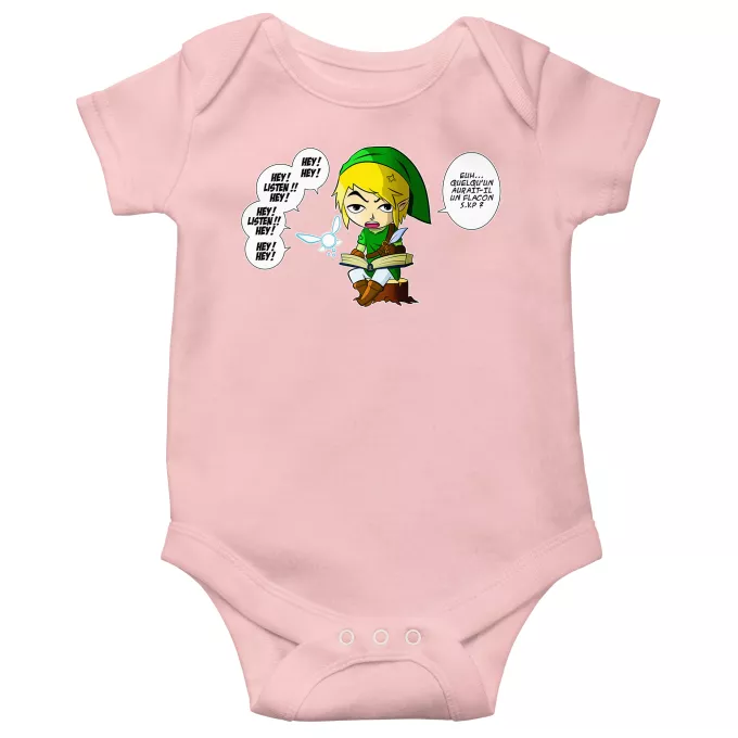 Body bébé manches courtes (Filles) Parodie Zelda Une fée pratique mais agaçante... - Link, la Fée Navi