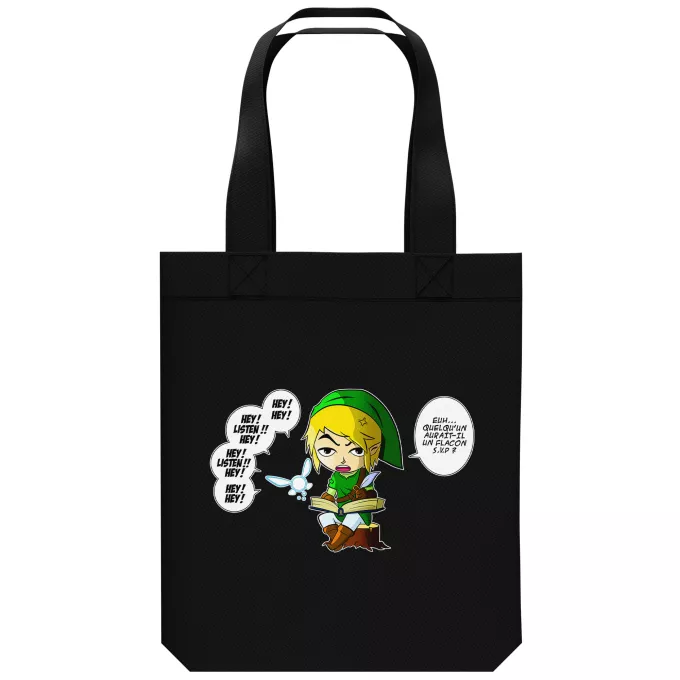 Saco (Tote Bag) de algodão orgânico Paródia Zelda