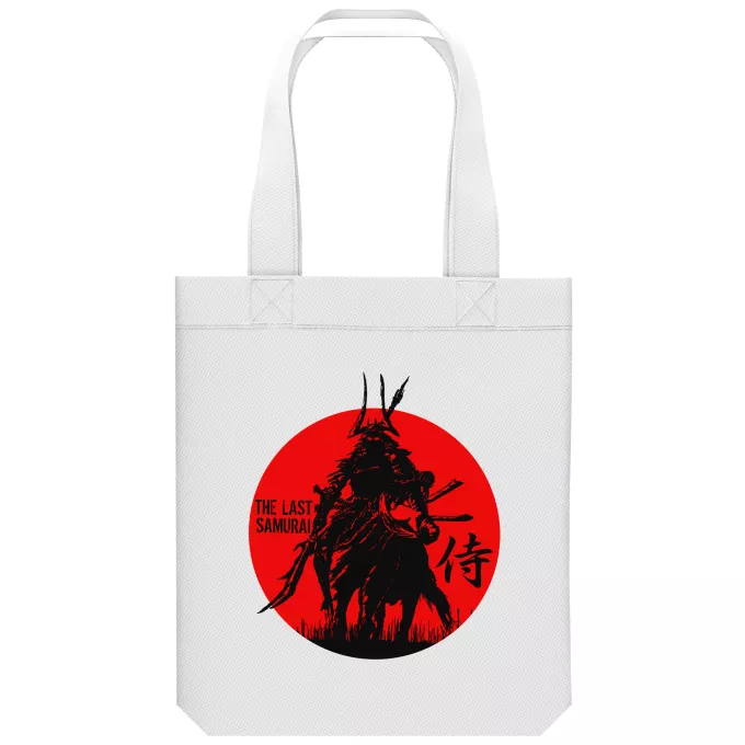 Sac Tote Bag en coton Bio Parodie Japon Culture The last Samurai - samurai-tshirt