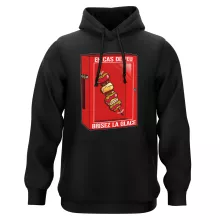 Sweat à capuche Geek « En cas de feu, brisez la glace... !! » – Parodie Funny