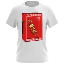 T-shirt Geek « En cas de feu, brisez la glace... !! » – Parodie Funny