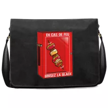 Sac à bandoulière Geek « En cas de feu, brisez la glace... !! » – Parodie Funny