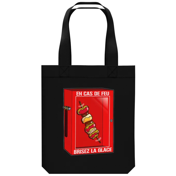 Sac Tote Bag en coton Bio Parodie Funny En cas de feu, brisez la glace... !! - Geek - Humour