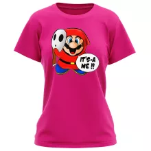 Shy Guy Damen T-shirt “Shy Guy und Mario” – Parodie auf Super Mario