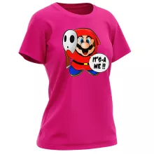 Shy Guy Damen T-shirt “Shy Guy und Mario” – Parodie auf Super Mario