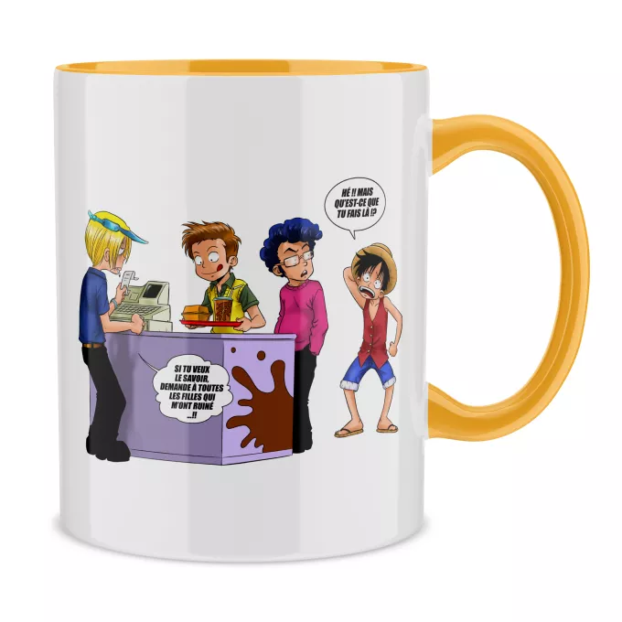 Mugs Parodie One Piece ça se passe comme ça chez les dragueurs... :) - Sanji, Luffy