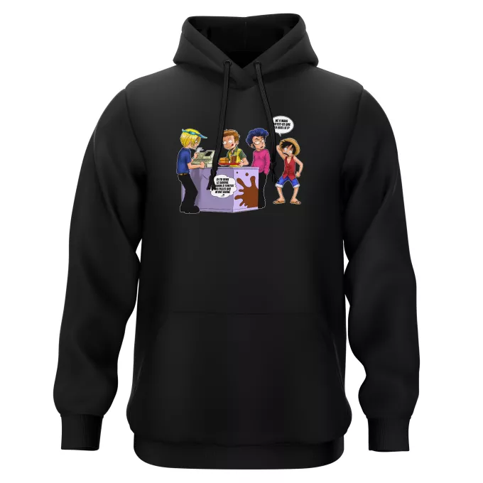 Sweat-shirts à Capuche Parodie One Piece ça se passe comme ça chez les dragueurs... :) - Sanji, Luffy