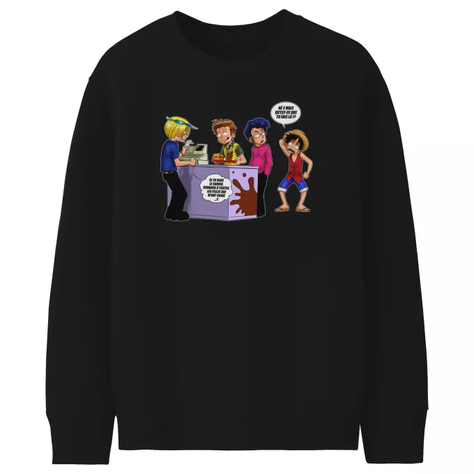 Pulls Enfants Parodie One Piece ça se passe comme ça chez les dragueurs... :) - Sanji, Luffy
