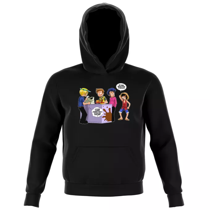 Sweat-shirts à Capuche Enfant Parodie One Piece ça se passe comme ça chez les dragueurs... :) - Sanji, Luffy