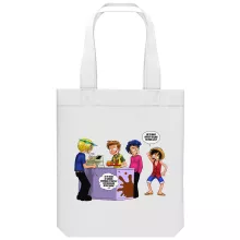 totebag Sanji « ça se passe comme ça chez les dragueurs... » – Parodie One Piece