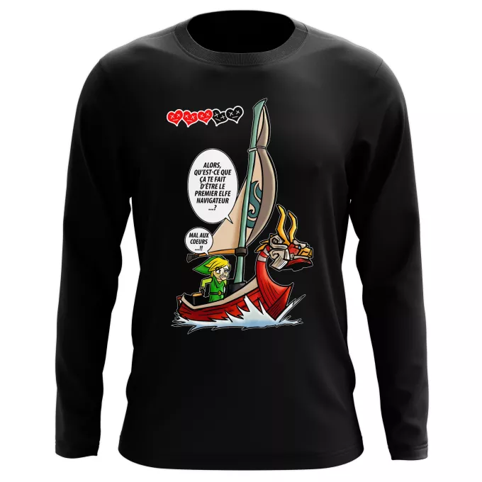 T-Shirts manches longues Parodie Zelda Un elfe à la mer.... :) - Link - The Wind waker