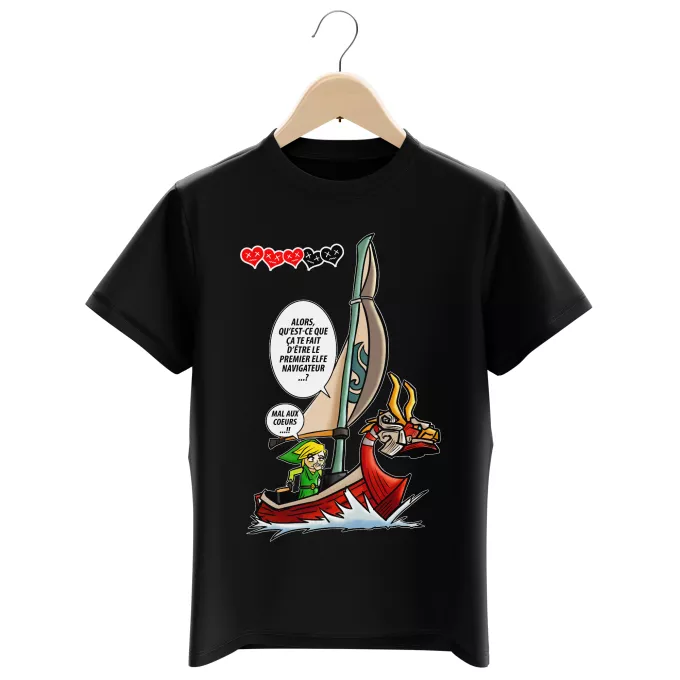 T-shirts Enfants Garçons Parodie Zelda Un elfe à la mer.... :) - Link - The Wind waker