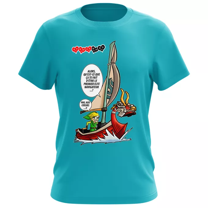 T-shirts Hommes Parodie Zelda Un elfe à la mer.... :) - Link - The Wind waker
