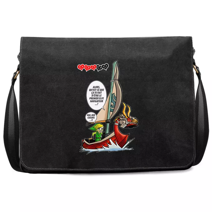 Sac à Bandoulière Premium Parodie Zelda Un elfe à la mer.... :) - Link - The Wind waker