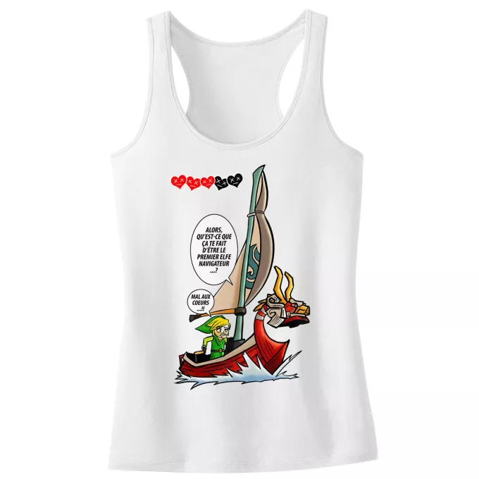 Débardeur Enfant Fille Parodie Zelda Un elfe à la mer.... :) - Link - The Wind waker
