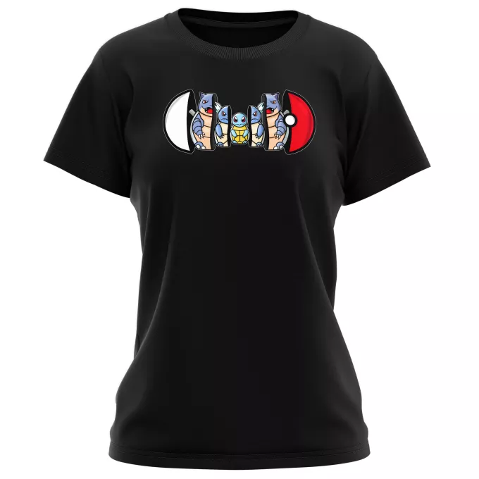 Kvinnor T-shirts Parodi Pokémon Squirtle, Wartortle och Blastoise