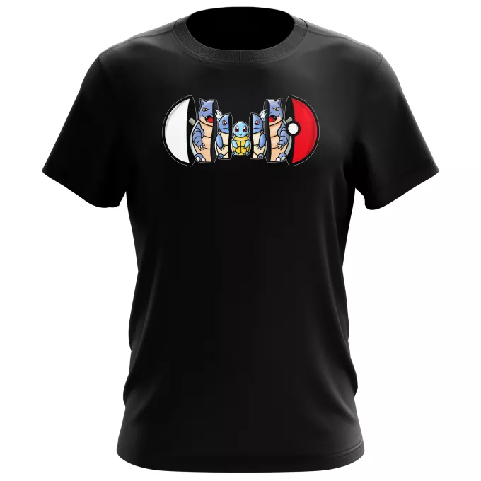 T-shirts för män Parodi Pokémon Squirtle, Wartortle och Blastoise