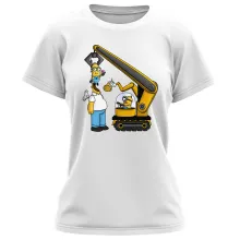 T-shirt för kvinnor “Minionerna och Homer Simpson” – Parodi Minionerna
