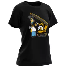 Damen T-shirt “Die Minions und Homer Simpson” – Parodie auf Minions