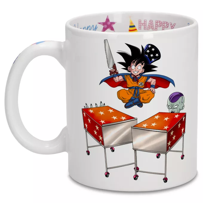 Födelsedagsmuggar Parodi Dragon Ball Z - DBZ Son Goku och Lord Freezer