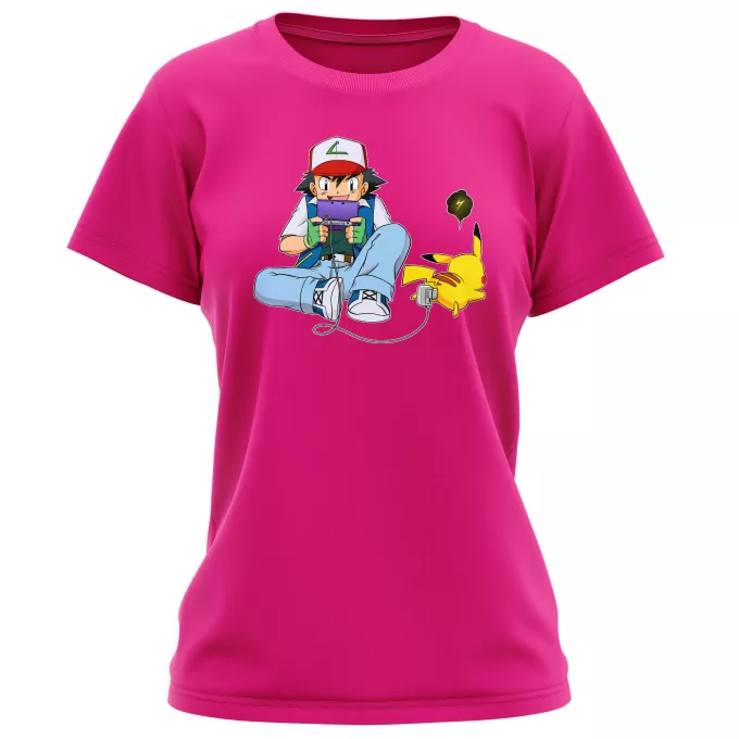 Women T-shirts Parody of Pokémon Pikachu and Ash Ketchum