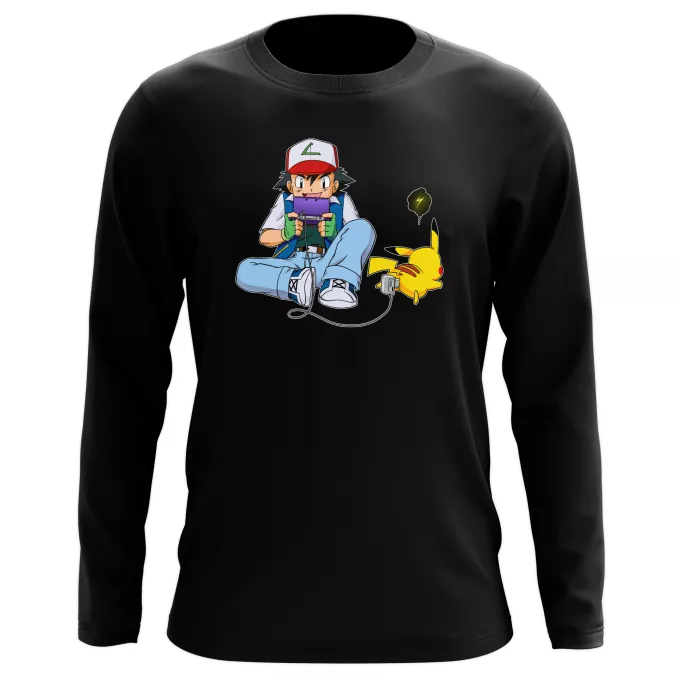 Long sleeve T-shirts Parody of Pokémon Pikachu and Ash Ketchum