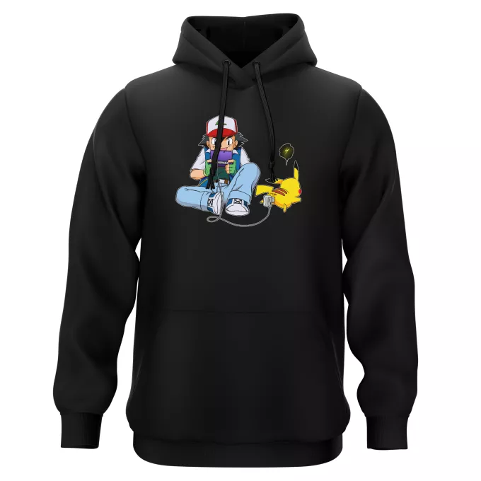 Hooded Sweatshirts Parody of Pokémon Pikachu and Ash Ketchum