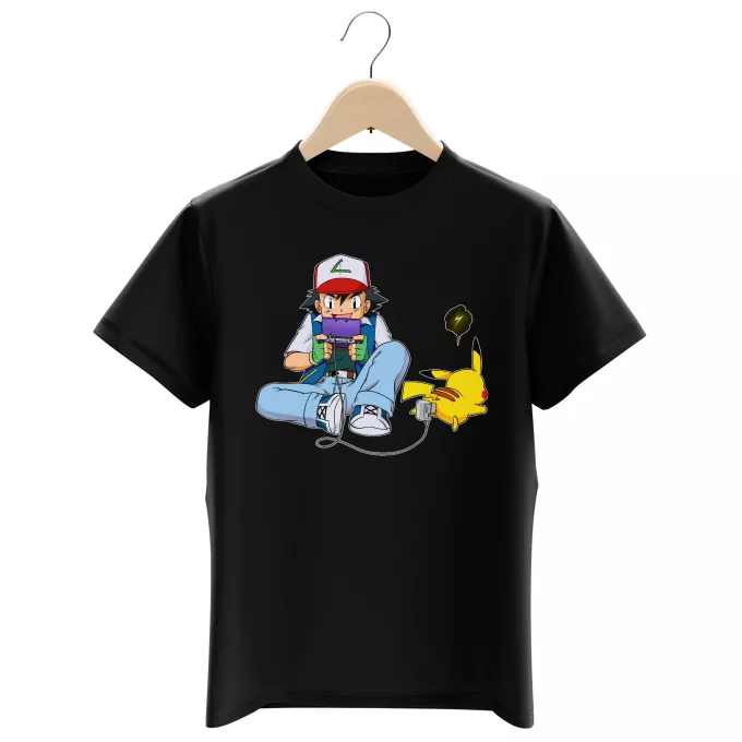 Boys Kids T-shirts Parody of Pokémon Pikachu and Ash Ketchum