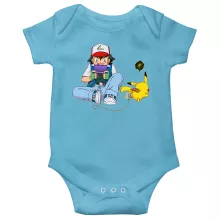 Pikachu Baby Bodysuit “Pikachu and Ash Ketchum” – Pokémon parody