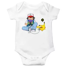 Pikachu Baby Bodysuit “Pikachu and Ash Ketchum” – Pokémon parody