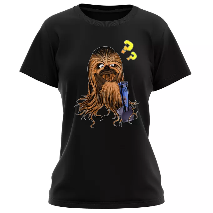 Damen T-shirts Parodie auf Star Wars Chewbacca