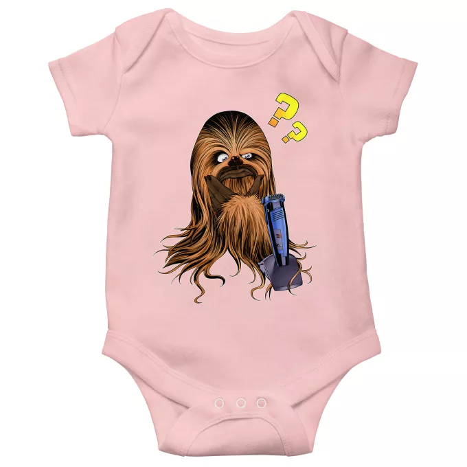 Kurzärmeliger Baby-Bodysuit (Mädchen) Parodie auf Star Wars Chewbacca