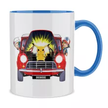 Pikachu Tasse “Pikachu, Ash und Down” – Parodie auf Pokémon