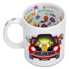 Pikachu Tasse “Pikachu, Ash und Down” – Parodie auf Pokémon