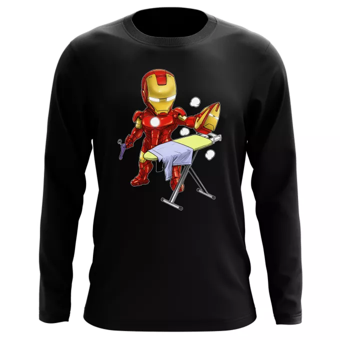 Lange Mouwen T-Shirts Parodie Iron Man Tony Stark aka Iron Man