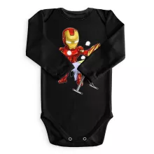 Tony Stark Baby Body långa ärmar “Tony Stark aka Iron Man Järnmannen” – Parodi Iron Man - Järnmannen