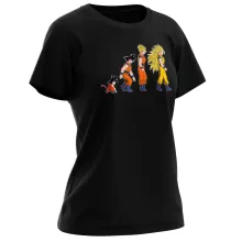 Son-Goku Damen T-shirt “Evolutionstheorie” – Parodie auf Dragon Ball Z
