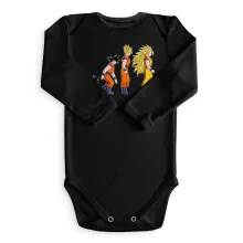 Son-Goku Langärmliges Baby Strampler “Evolutionstheorie” – Parodie auf Dragon Ball Z
