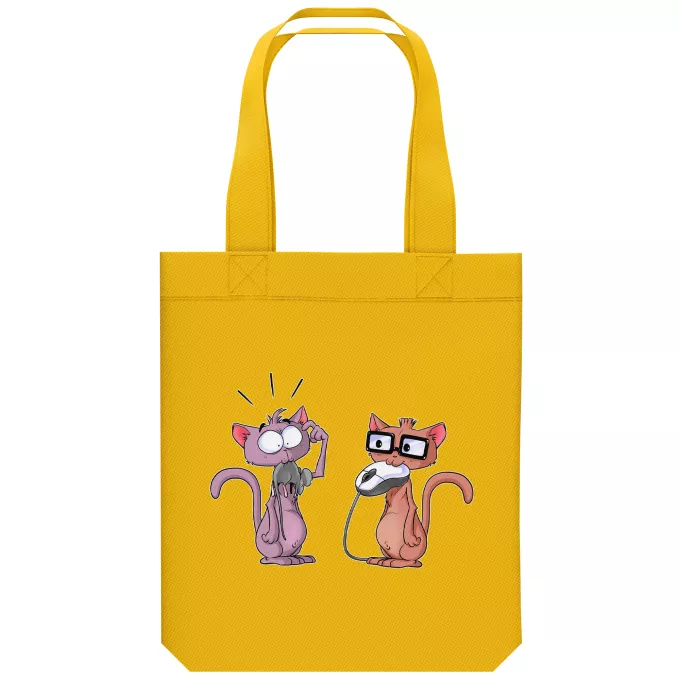 Bolsa (Tote Bag) de algodón orgánico Parodia Funny Face Manga - Geek Cat :)