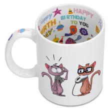 Geek Cat Mug “Manga” – Funny Face parody