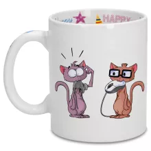 Geek Cat Mug “Manga” – Funny Face parody