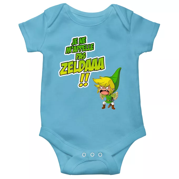 Body bébé manches courtes (garçons) Parodie Zelda Un Coup de gueule de héros... - Link