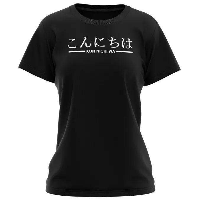 T-shirts Femmes Parodie Japon Kon Nichi Wa (Bonjour) - manga-konnichiwa-japonais